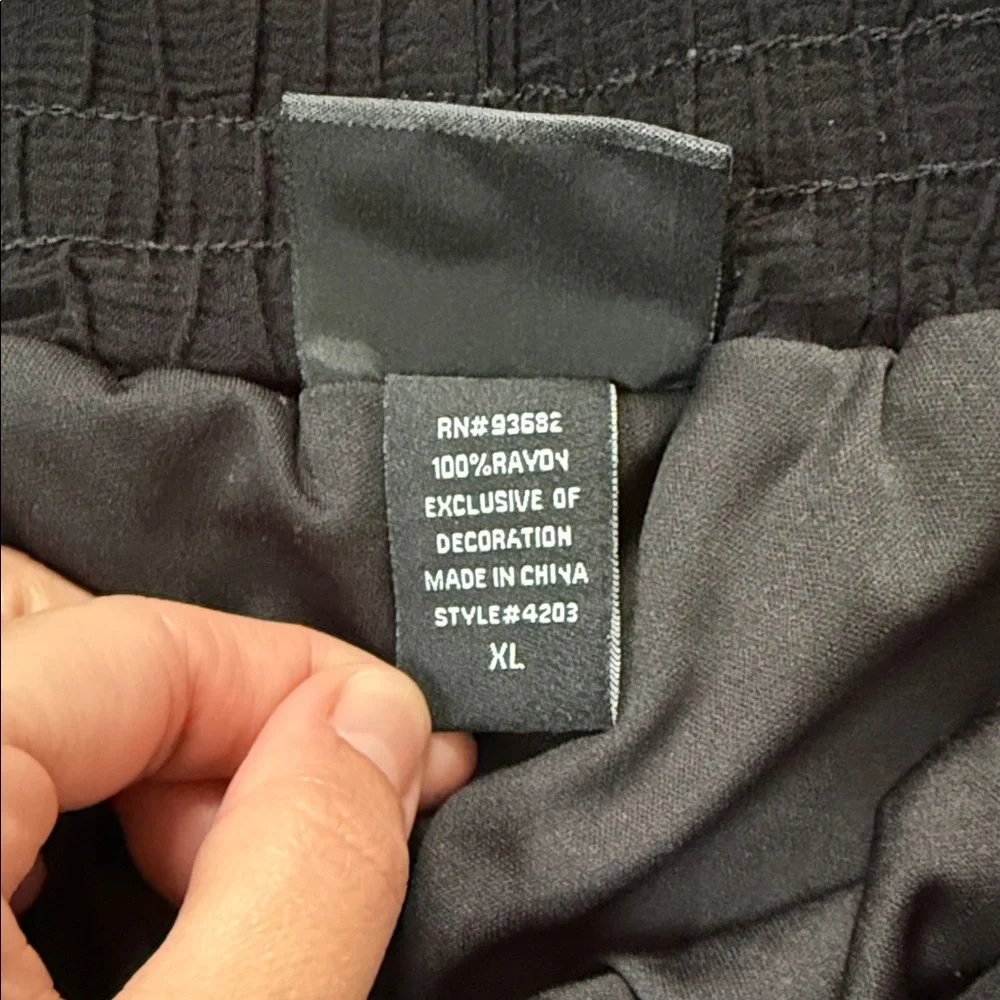 Anthropologie Liv Los Angeles Black Floral Pants size XL - Picture 6 of 9